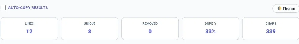 Real-time stats for unique lines and removed duplicates