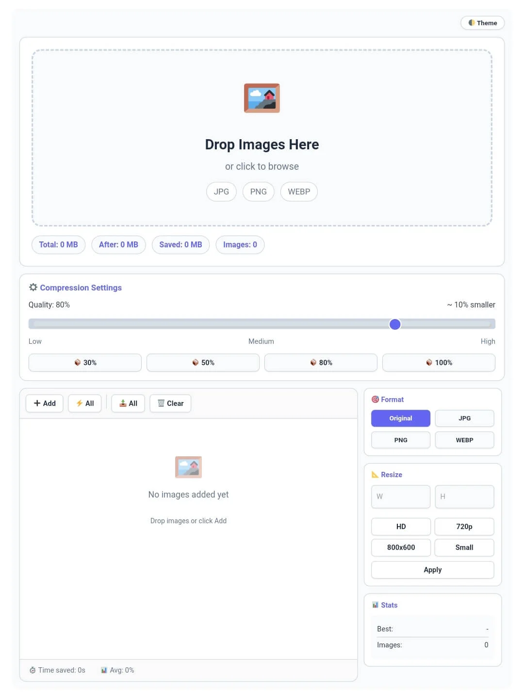 CalcFlow Online Image Compressor and Bulk Optimizer