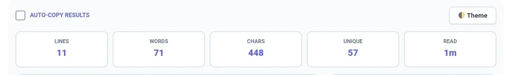 Real-time stats to count lines online and track word count