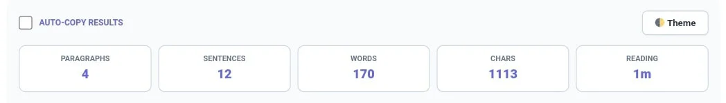 Real-time stats for Sentence and Paragraph Counter