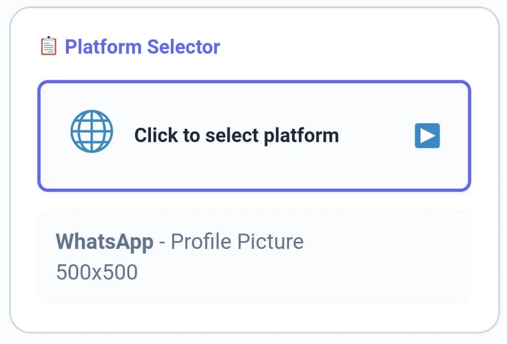 Platform selector for Instagram Facebook and TikTok posts